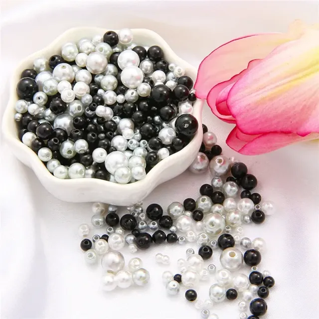 150pcs/Packaging Mix Sizes 3/4/5/6/8mm Beads With Hole Colorful Pearls Round acrylic Imitation Pearl DIY For Jewelry &amp; Handmade Work