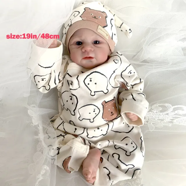 Realistic doll newborn boy 122 cm/55 cm, 3D painting with details of veins and cloth body