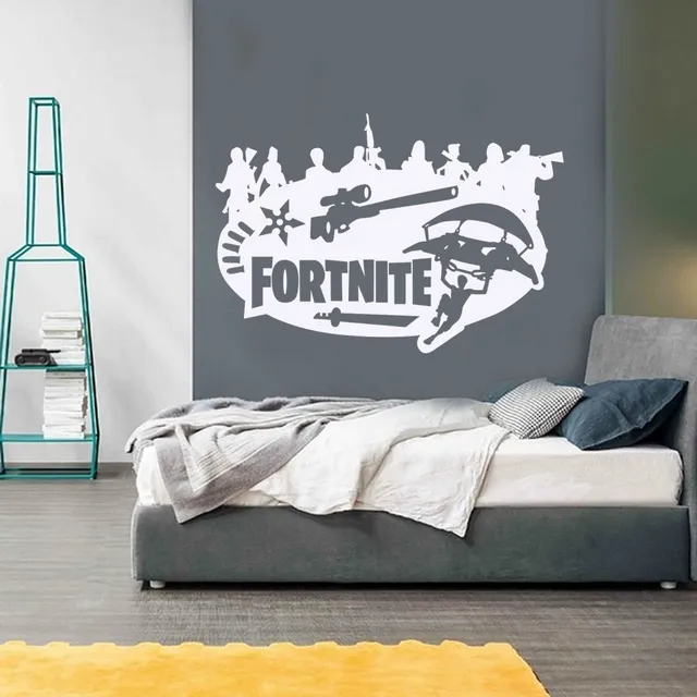Stylish poster with themes of the popular game Fortnite white- 39 x 56cm