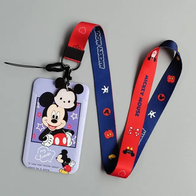 Plastic sleeve with key ring for student card - princess motif