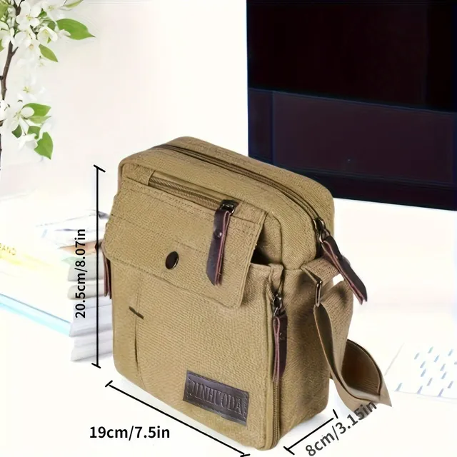 Practical canvas bag over shoulder with more floors