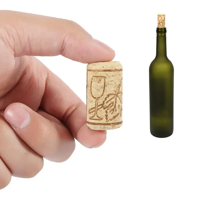 Capace de pluta pentru sticle de vin cu ștampilă - set de 100 bucăți