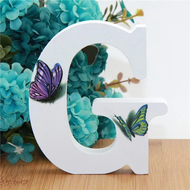 Decorative wooden letter with butterflies