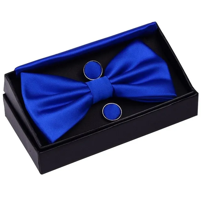 Men's bow tie, handkerchief and cuff links Augustine