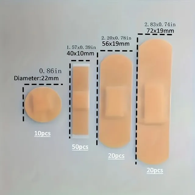 100 Stück wasserfeste Wundpflaster - Atmungsaktive Pflaster für Outdoor-Sportarten