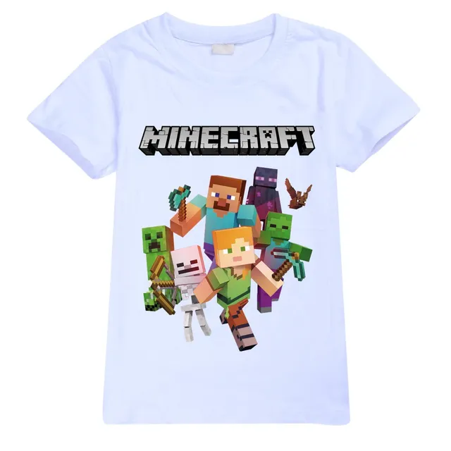 Tricou de bumbac pentru copii cu mâneci scurte Minecraft