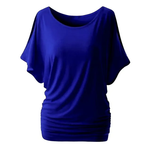 Dámske moderné tričko s otvormi na ramenách royalblue 5xl