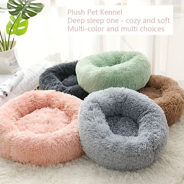 1 pc Teddy beds for dogs and cats in round shape - soft and comfortable beds