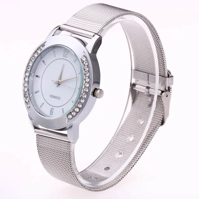 Ladies tasteful watch with rhinestones