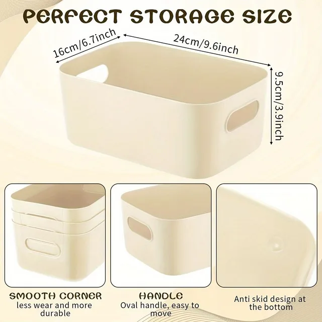 10pcs Food Box, Plastic Storage Basket, Food Box, Cart On Colors, Suitable for Kitchen Boxes, Bathroom Shelves, Drawers, Wardrobe, Offices