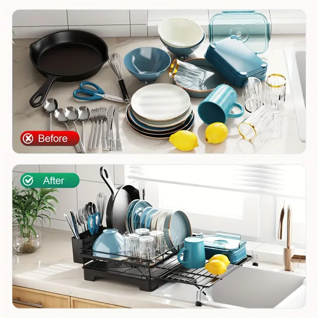 One level drop-out stove for metal utensils with tool holder, kitchen counter and sink