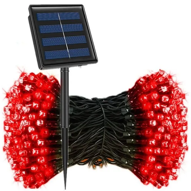 Outdoor LED chain 33 m 330 diodes with solar panel