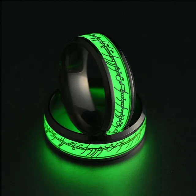 Fluorescent ring with the ring of power from the Lord of the Rings movie
