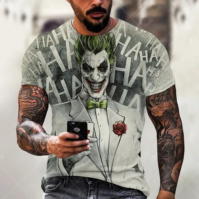 Tricou bărbătesc cu mânecă scurtă și imprimeu - Joker