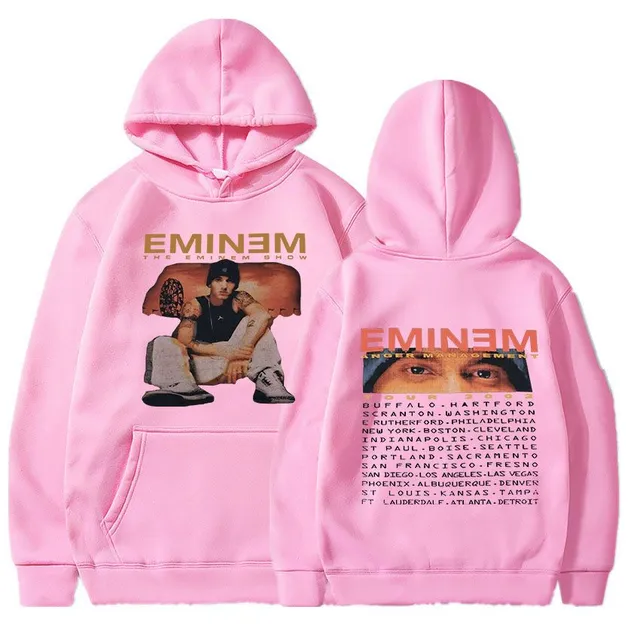 Trends sweatshirt with kangaroo and hood with print of known rapper EMINEM