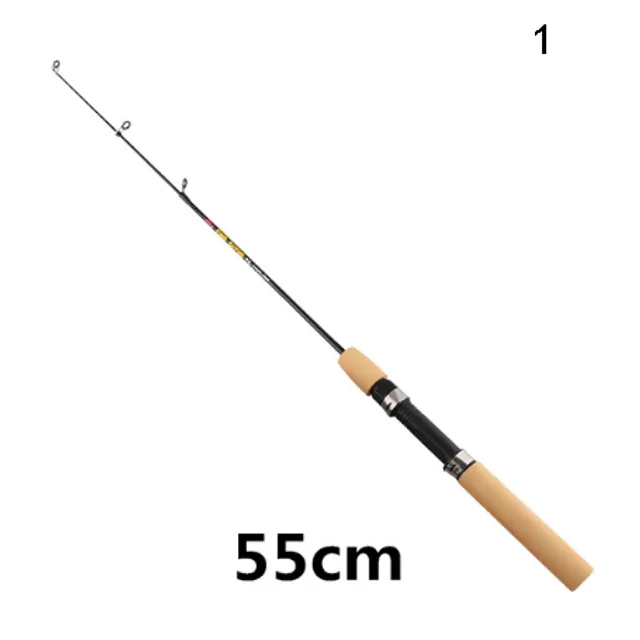 Fishing rod with wooden handle