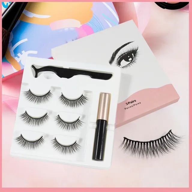 Magnetic eyelashes and eyeliner set