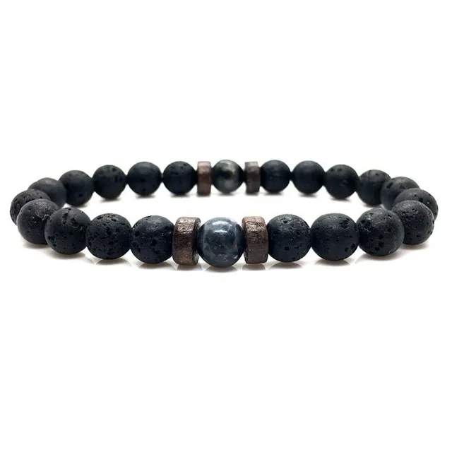 Men's fashion bracelet made of lava stones Allen 1