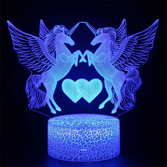 Creative 3D lamp in the shape of a unicorn