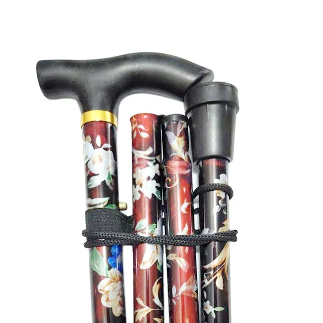 Folding aluminium walking stick for seniors