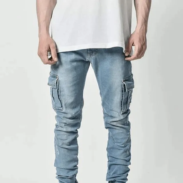 Men's fashion jeans with pockets