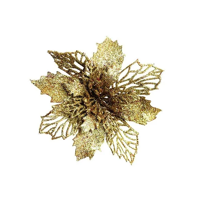 Fleurs décoratives artificielles brillantes de Noël tendance - 5 pcs Olivia