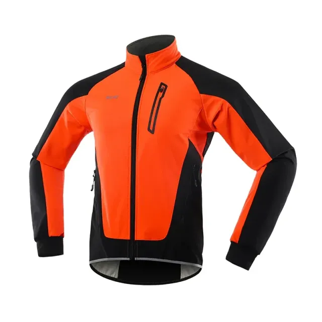 Veste de cyclisme d'hiver avec polaire thermique - Vêtements de cyclisme isolés, coupe-vent imperméable, manteau softshell