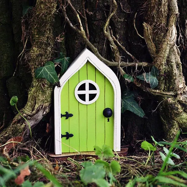 Miniature door for elves garden decoration