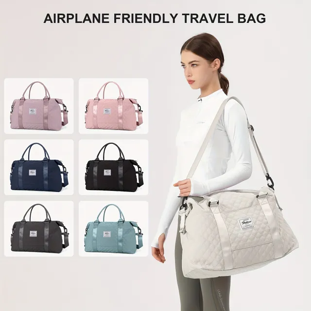 Spacious travel sports bag © Great for gym, weekends and nights © With removable strap