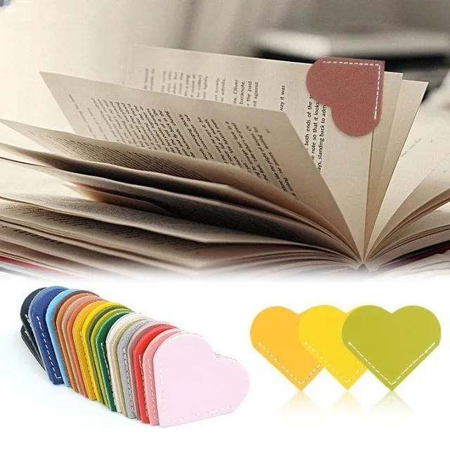 Practical hand-stitched leather bookmark in heart design - more colours Ibrahim