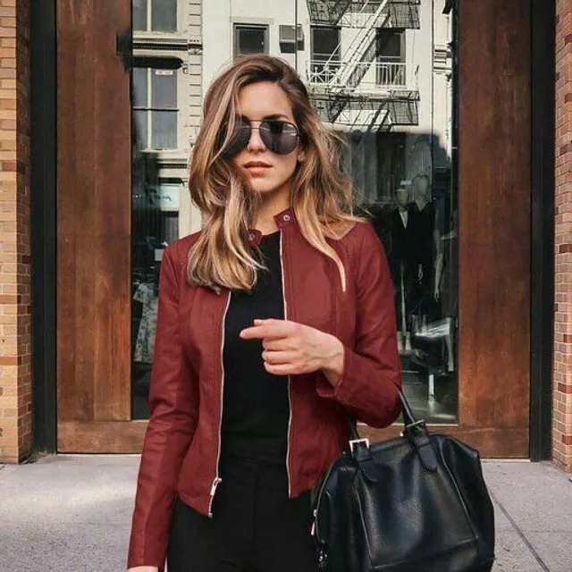 Veste en simili cuir pour femmes - plusieurs couleurs