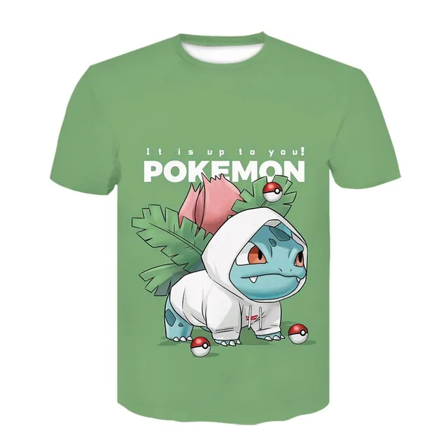 Stylish unisex T-shirt with 3D printing of great Pokemon