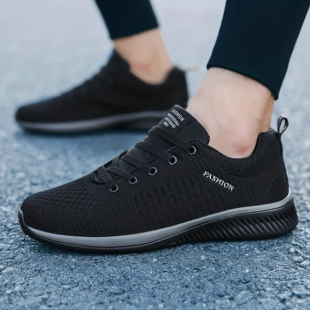 Men's knitted light running shoes