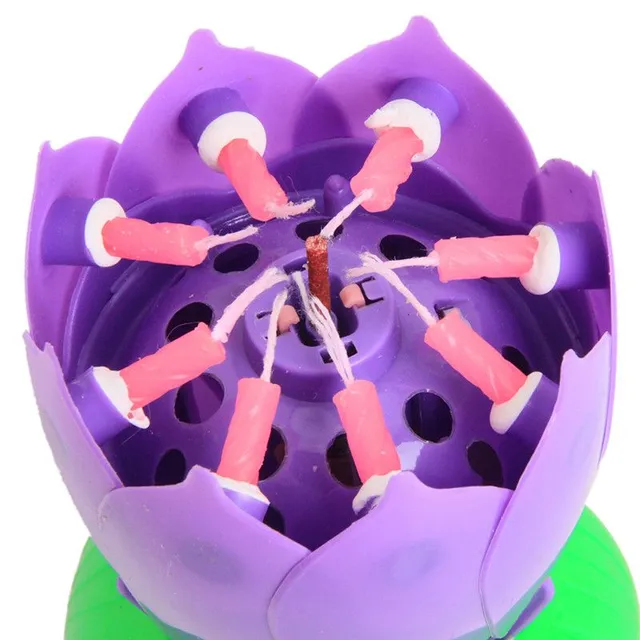 Hudobné sviečky v tvare lotosu - 5 farieb