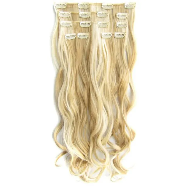 Clip in set STANDARD vlnitý - odtieň blond P24-613