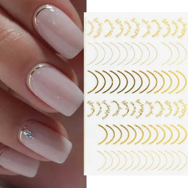 3D metallic nail stickers