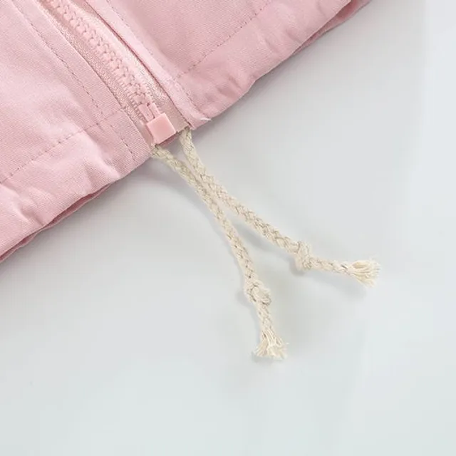 Bonyolult baba kabát aranyos nyomtatással és csuklyával