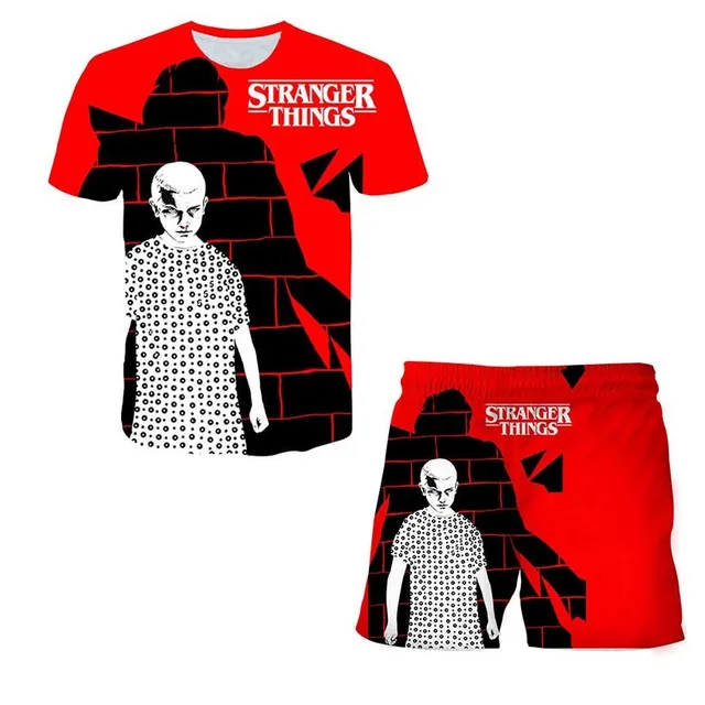 Sports set with print Stranger Things - shorts + T-shirt