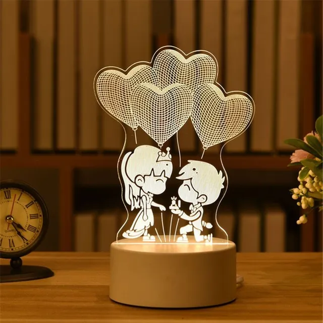 Lampa 3D z motywami świątecznymi - USB