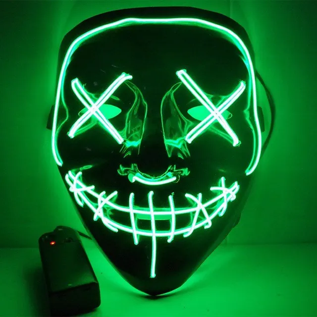 Svetelná maska LED - 8 farieb barva-zelena