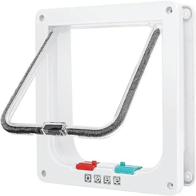 Safety door for cats and dogs with 4-way lock