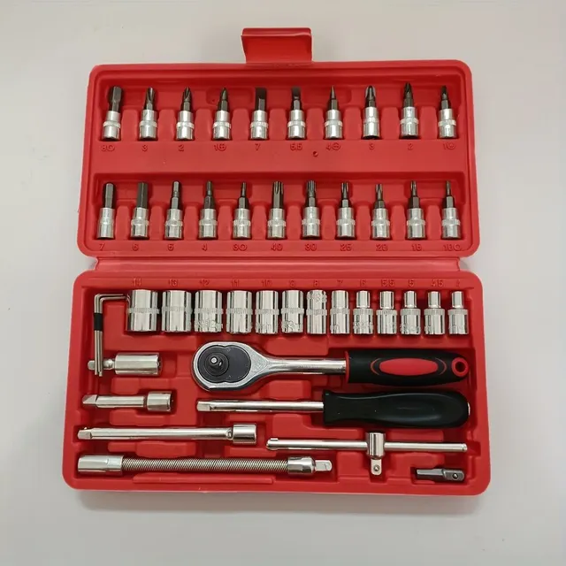 46pcs Tool kit with keys, screwdrivers and nuts: Universal set of home and workshop tools