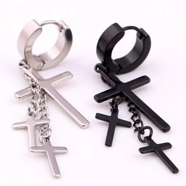 Punk earrings with crosses - 3 colours