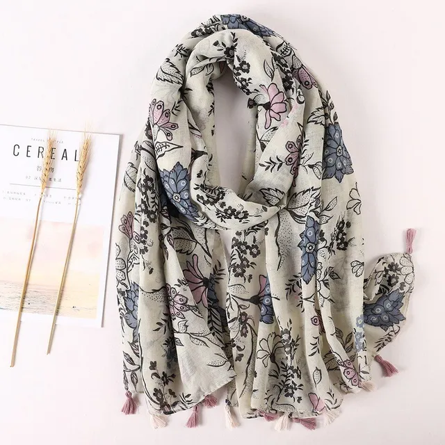 Luxury fine scarf with different patterns