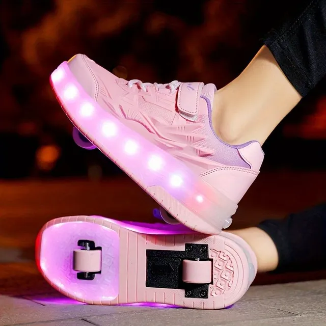 Baby roller shoes with LED backlight and dry zipper - ideal for fun and leisure