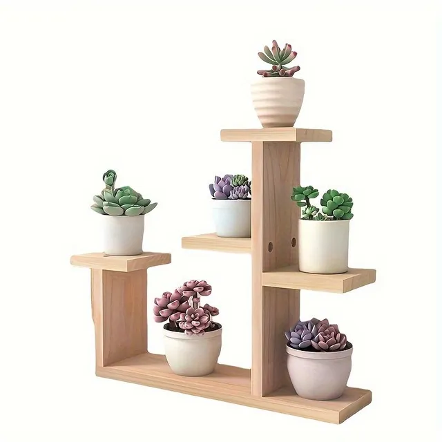 Support à fleurs multi-niveaux en bois et fer pour balcon, fenêtre, maison, chambre - jardinières pour succulentes