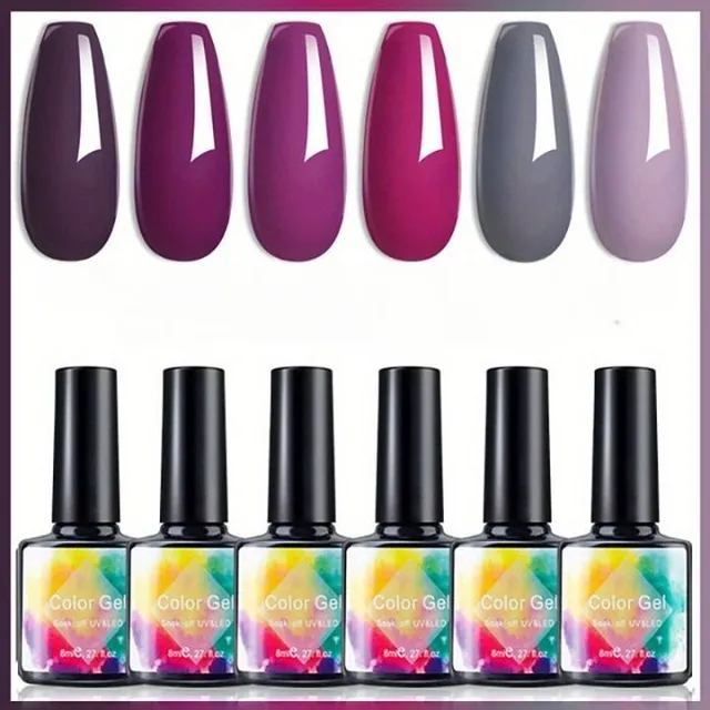 Gel nail polish set - set of popular colours