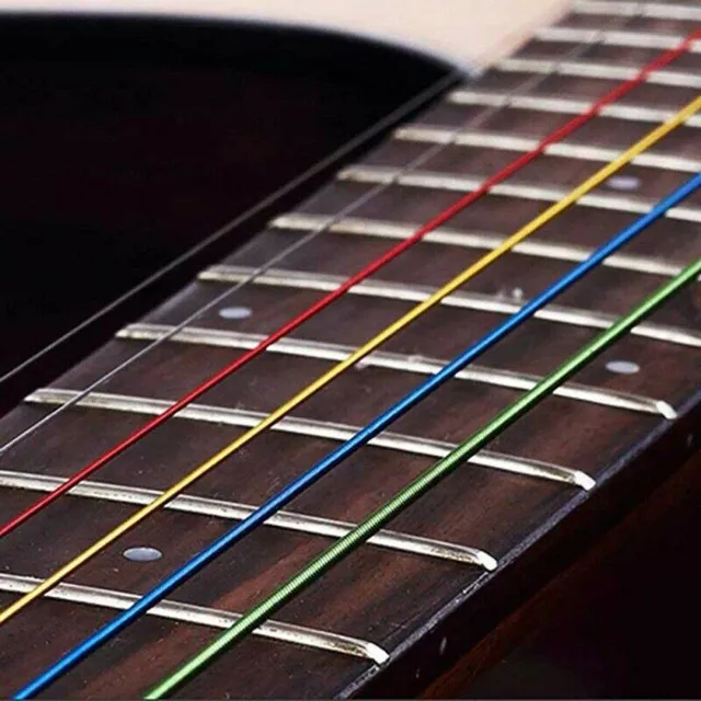 Set of 6 colored guitar strings