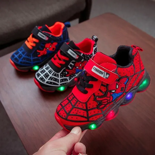 Children's sports light-up sneakers with the motif of a favourite superhero