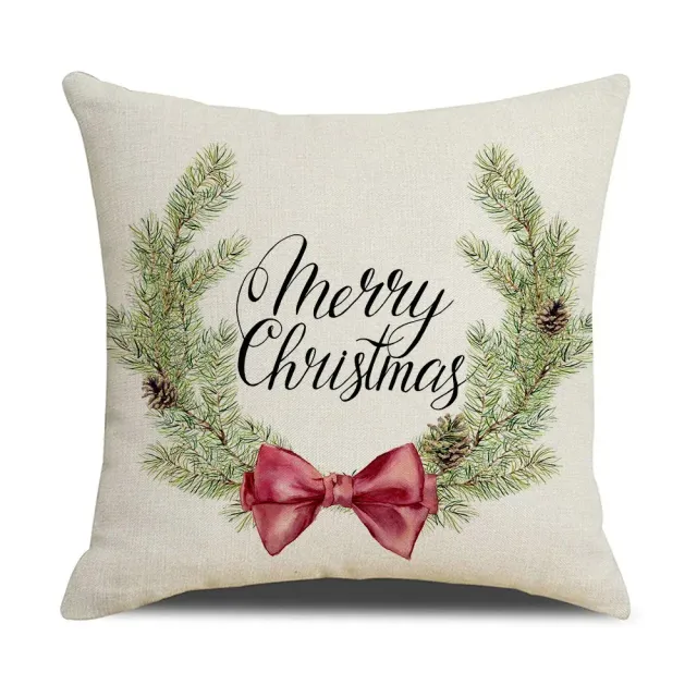 Christmas pillowcase with simple printing - linen pillowcase